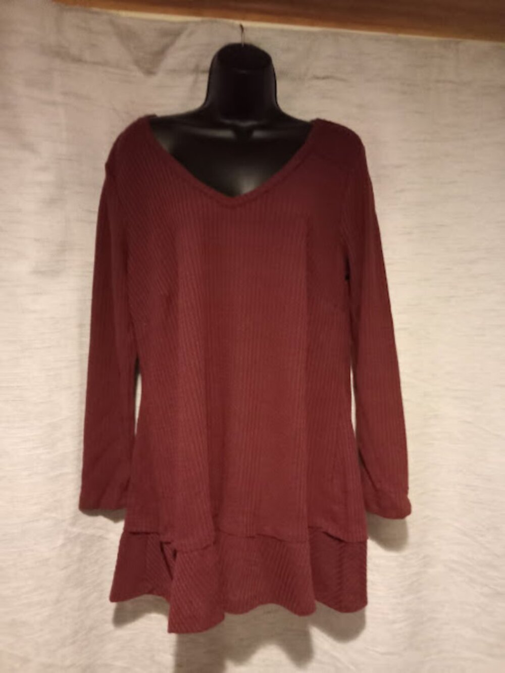 Evans Waffle Ruffle Tunic in Size 14